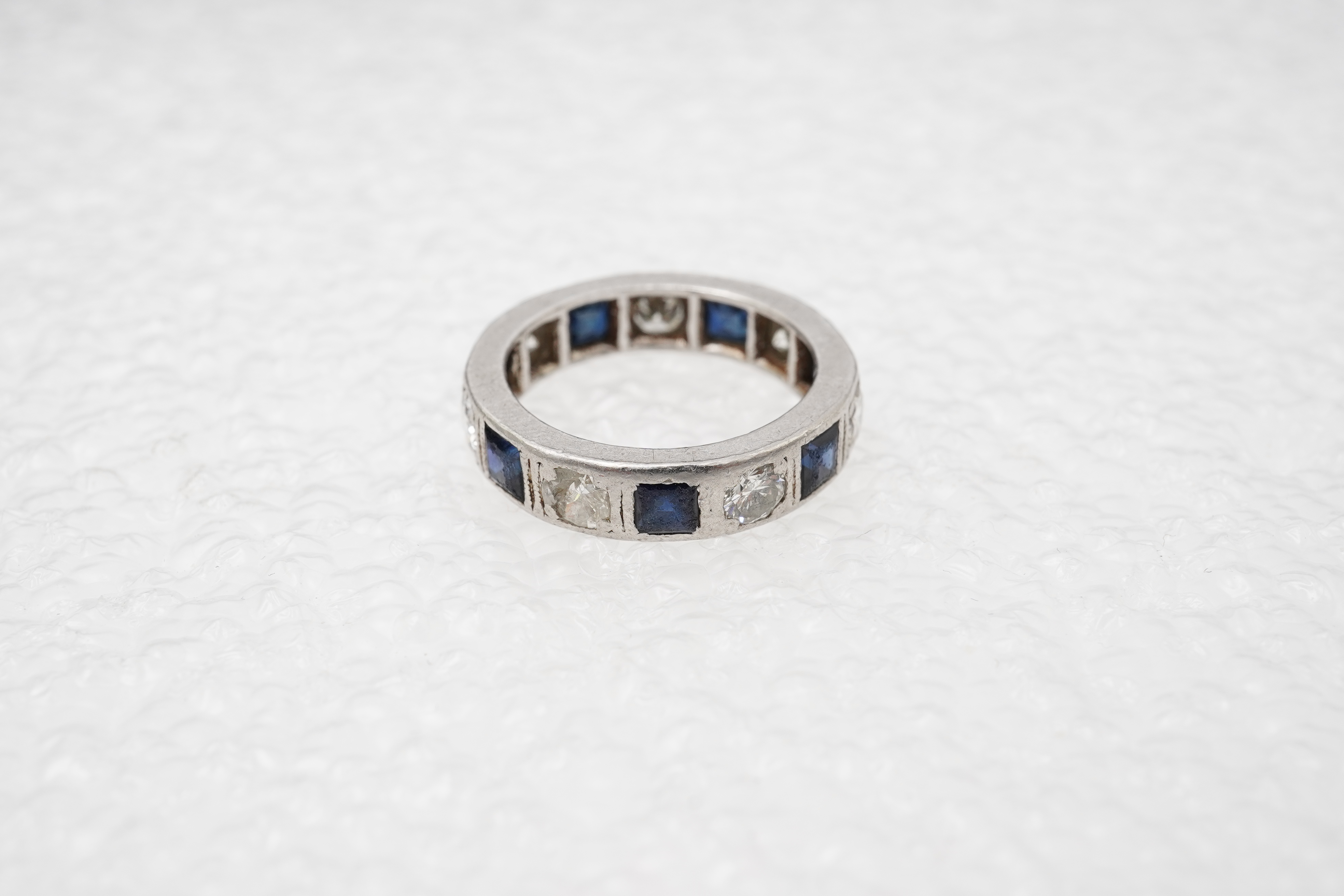 A sapphire and diamond eternity ring
